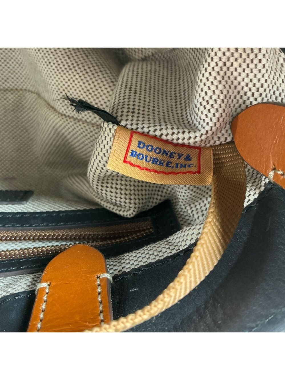 Dooney & Bourke Black Tan City Small Barlow Satchel Bag Hand Crossbody Mini Purs - Picture 13 of 16